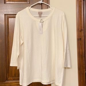 Chicos 3/4 sleeve key hole top